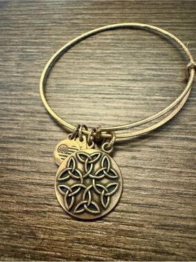 Alex and Ani Bronze Celtic Knot Charm Bangle Bracelet